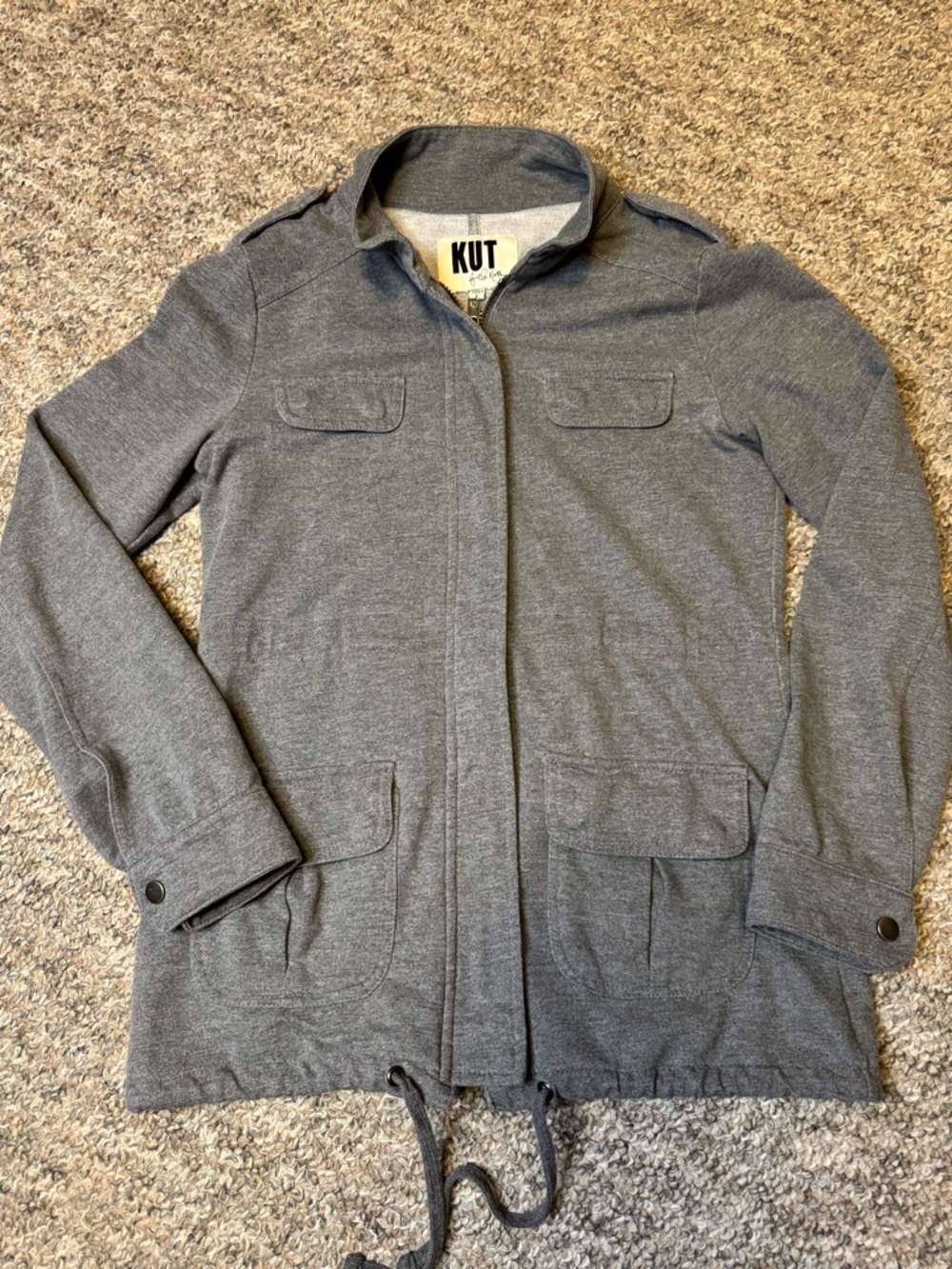 Kut from the Kloth Heather Gray Zip-Up Jacket
